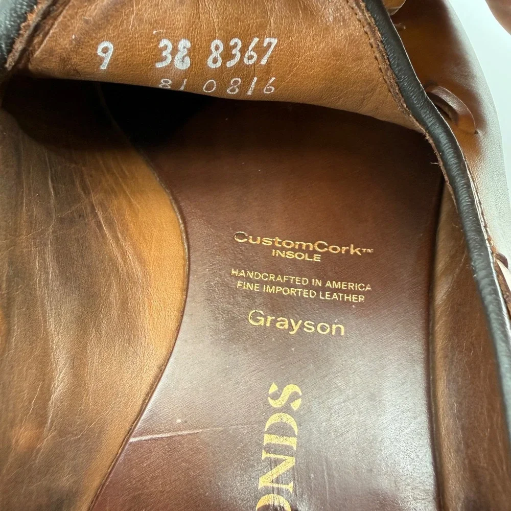 Allen Edmonds Grayson Mens 9 EEE Tan Leather Tassel Loafers Dress Shoes USA